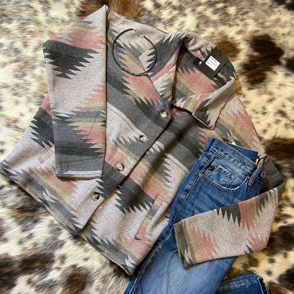 Aztec button up jacket